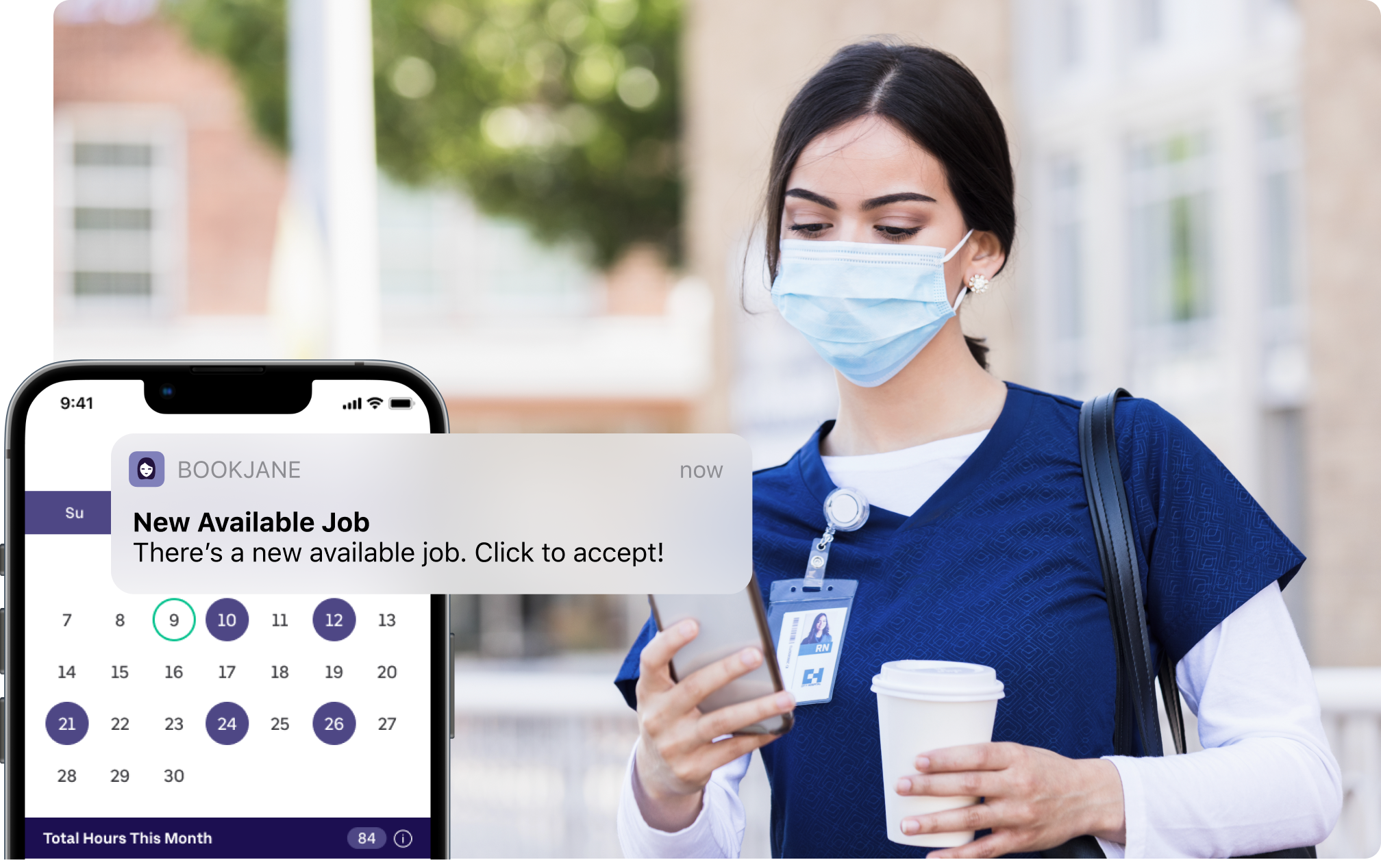 BookJane Healthcare workers accepting shifts via the healthcare schedule